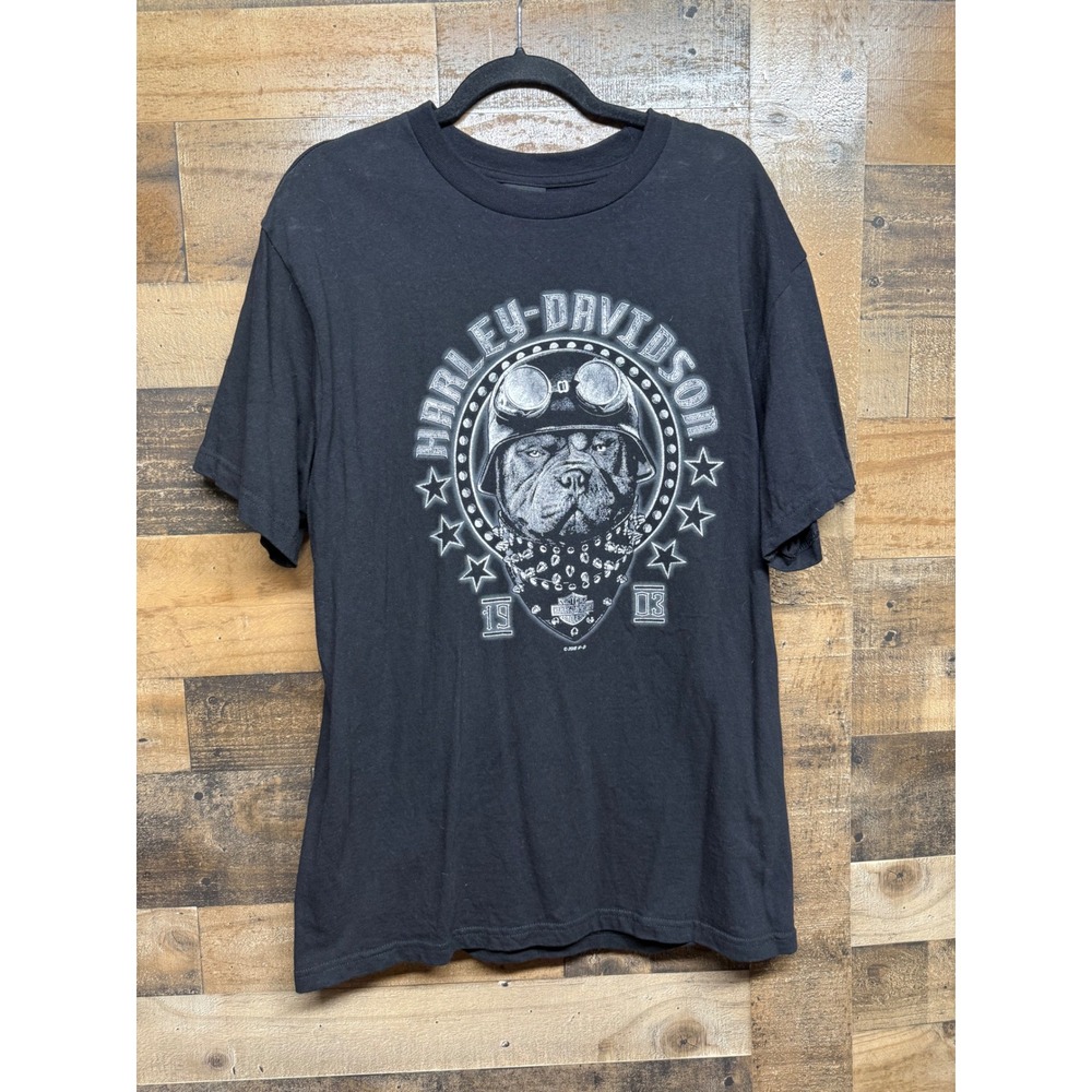Harley-Davidson Mens T-Shirt Black Bulldog Biker Boswell's Madison TN Large